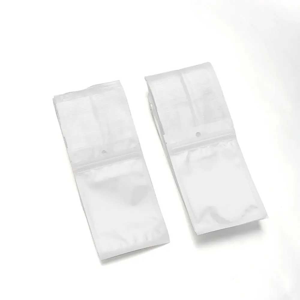 100PCS/Pack White/Clear Self Seal Zipper Plastic Retail Packaging Pack Poly Bag Storage Bag Packaging Bag Hang Hole