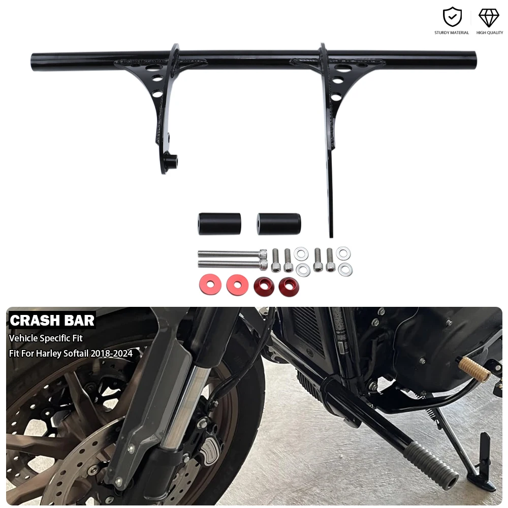 Highway Peg Crash Bar Engine Guard Fits For Harley Softail Slim Breakout 117 FXBR Deluxe FLDE Fat Boy 114 Low Rider Street Bob