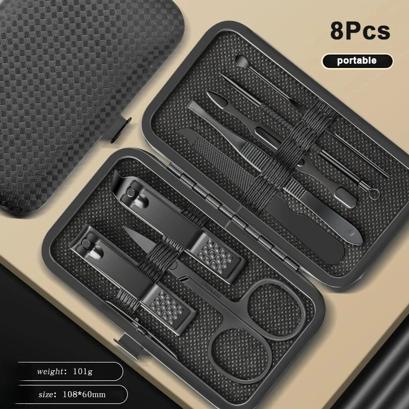 8/12/15/20/24 pièces coupe-ongles de manucure ensemble ménage en acier inoxydable cuillère à oreilles pédicure ciseaux outil pour la beauté