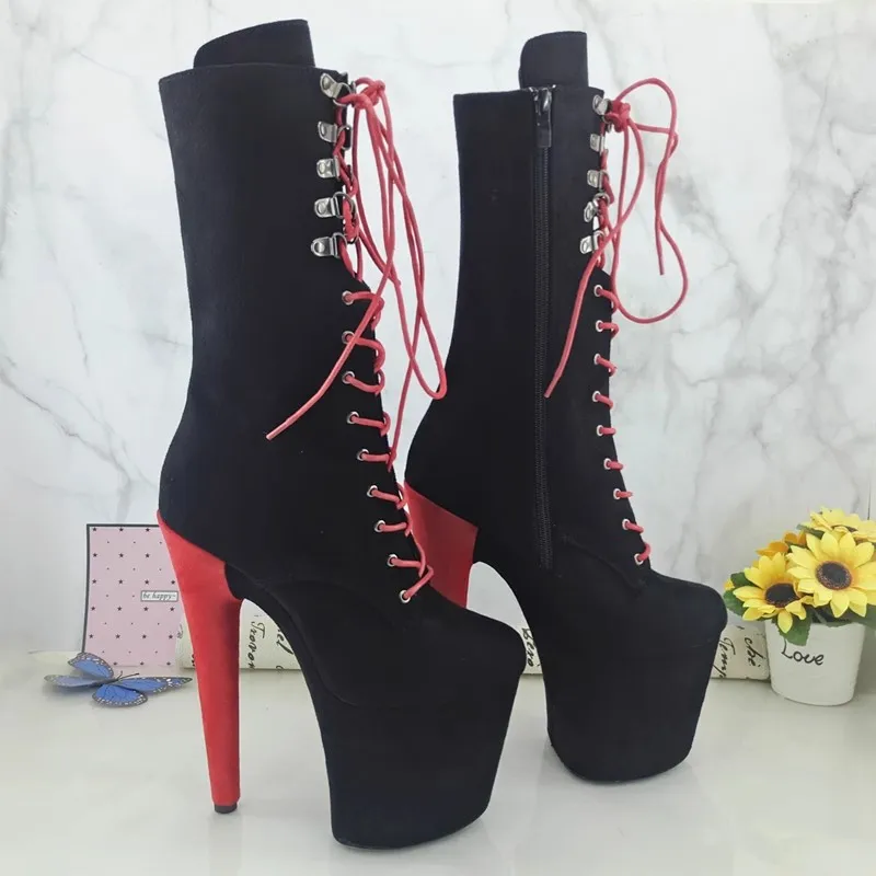 

Fashion Sexy Model Shows PU Upper 20CM/8Inch Women's Platform Party High Heels Shoes Pole Dance Boots 075