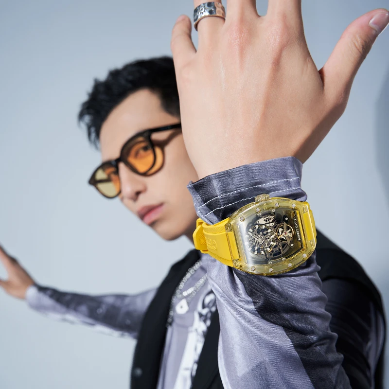 

Bonest Gatti Deluxe Tourbillon Automatic Mechanical Watch Men's Custom Logo Waterproof Wristband Skeleton Dial Glass
