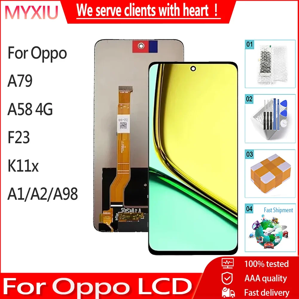 IPS New Lcd For Oppo A79 A58 4G A1 A2 A98 5G LCD Display Touch Screen Panel Digitizer Assembly Replacement For Oppo F23 K11x LCD