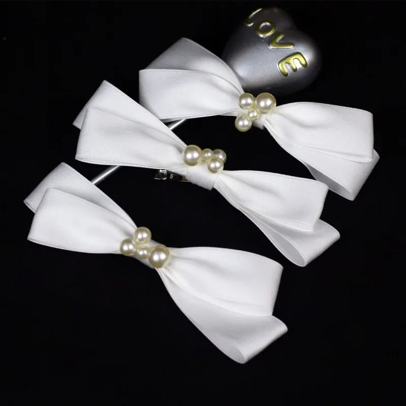 HP164 Simple Handmade Bow Pearl Hairpin Bridal Wedding Hair Accessories Wholesale