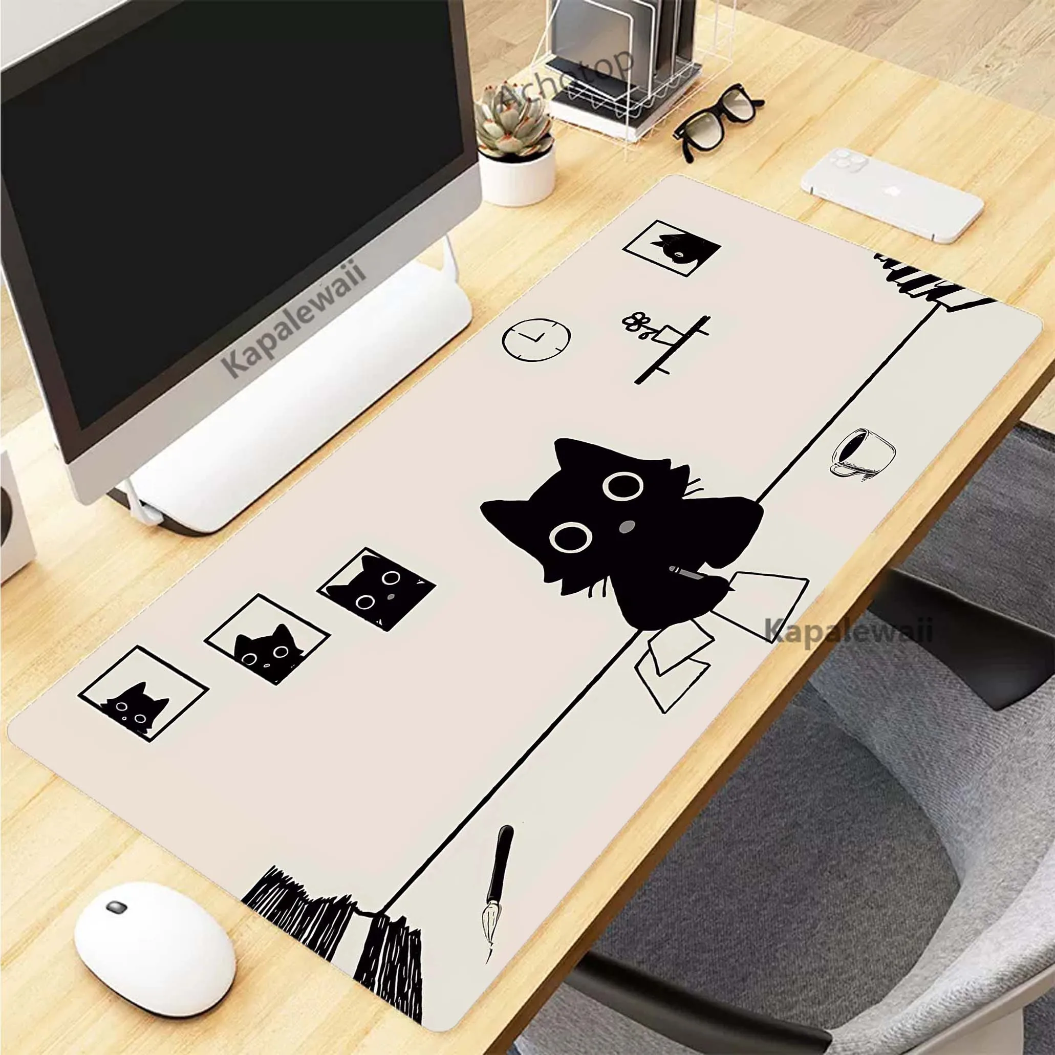 

Cute Cat Simple Kawaii Anime Mouse Pad Gaming Laptop Game Mouse Mat Mousepad коврик для мыши Desk Mat Speed Keyboard Pads