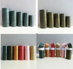 50pc 10/20/30/50/100ml Oil Bottle Packaging Box Kraft Paper Tube Packing Box Dropper Bottle Round Cardboard Lipstick Perfume Box