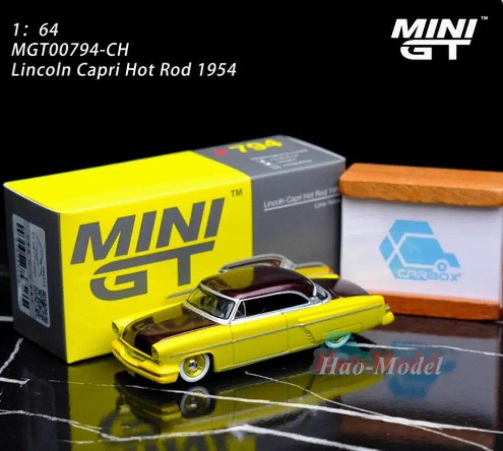 MINIGT 1/64 สําหรับLincoln Capri Hot Rod 1954 Alloy Diecastรุ่นรถจําลองของเล่นเด็กของขวัญวันเกิดงานอดิเรกจอแสดงผลคอลเลกชัน