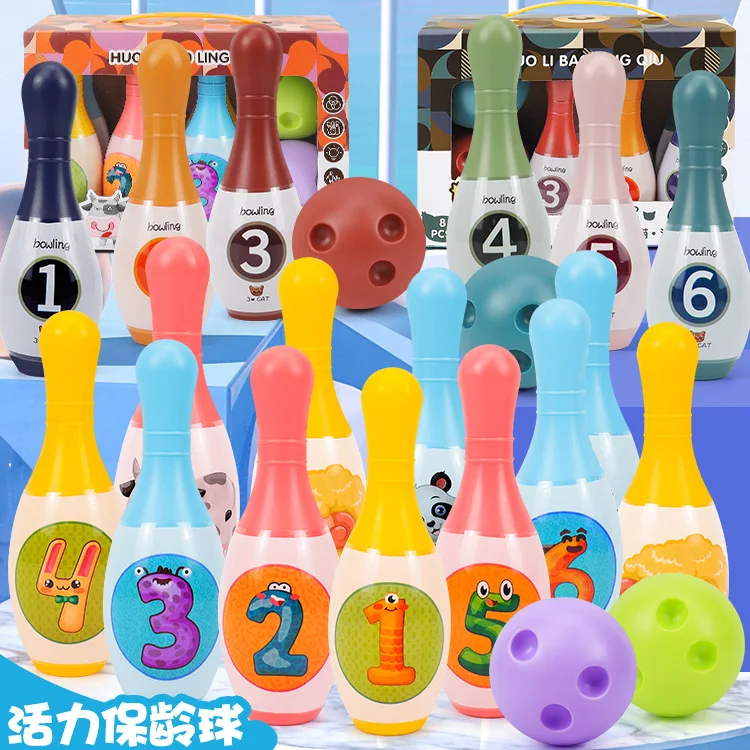 Bowling Set Education Toys for Kids Toddlers Animal Number Learning Indoor Outdoor Sports Games Toys for Kids Baby Gift