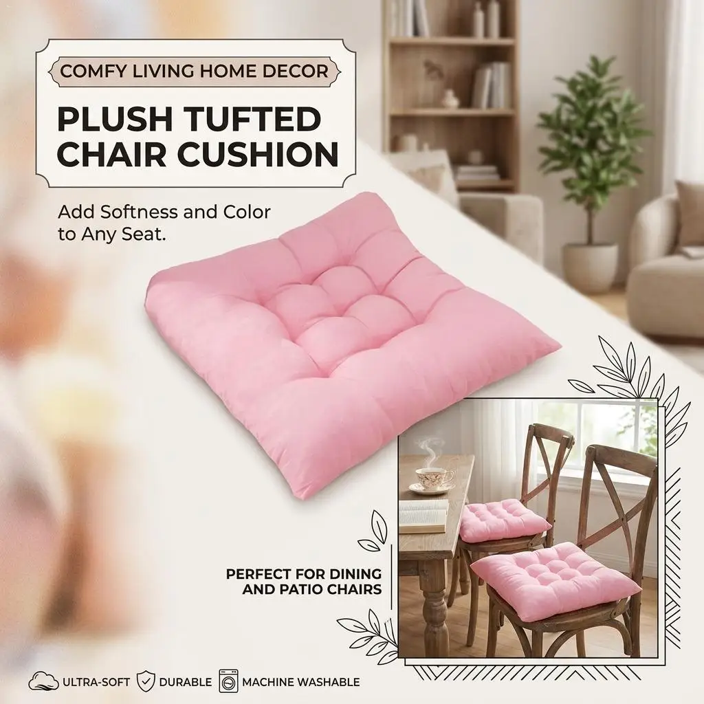40x40cm Chenille Woolen Cloth Thickened Chair Cushion for Office Computer Tatami Style Student Seat Cushion Soft Meal Chair Pad