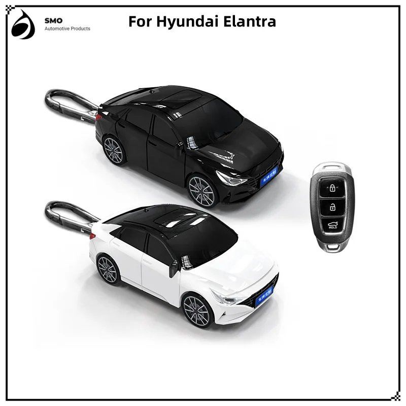 For Hyundai Elantra Key Cover with Lights Car Key Fob Car Model Key Protector Auto Accessories Creative Personalized Gifts New