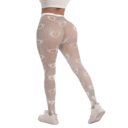 Women High Waisted Pantyhose Female Plus Size Lingerie Heart of Memory Love Design Thigh High Stockings Hot Girls Fishnet Tights
