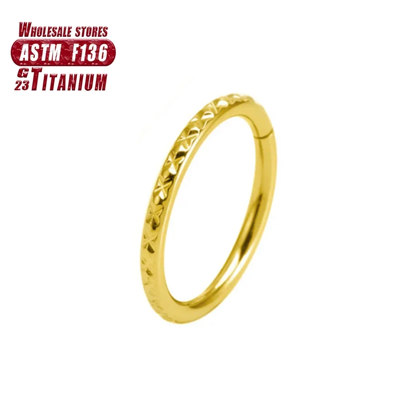 Titanium Septum Clicker Nose Ring with CZ Beads
