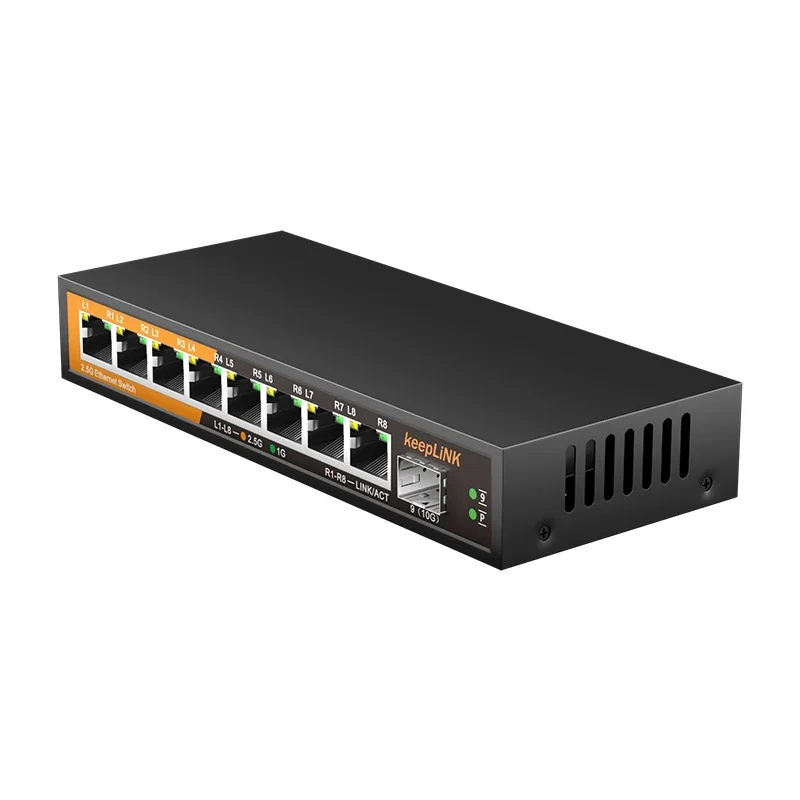 KeepLiNK Switch Ethernet multi-Gigabit a 9 porte Non gestito 8 porte 2,5G RJ45 1 porta 10G SFP+ uplink per l'espansione di rete