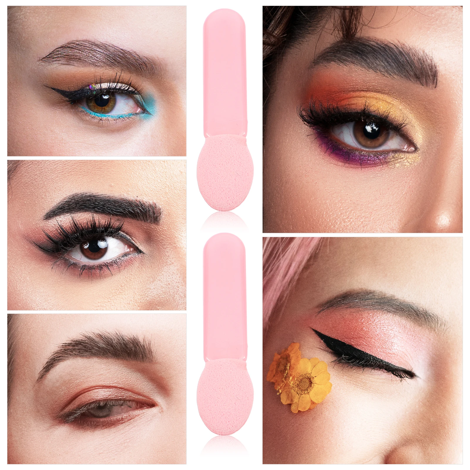 Aplicadores de esponja para sombra de ojos, pinceles de mezcla suaves, herramientas de maquillaje portátiles para mujeres, aplicadores de maquillaje, 100 Uds.