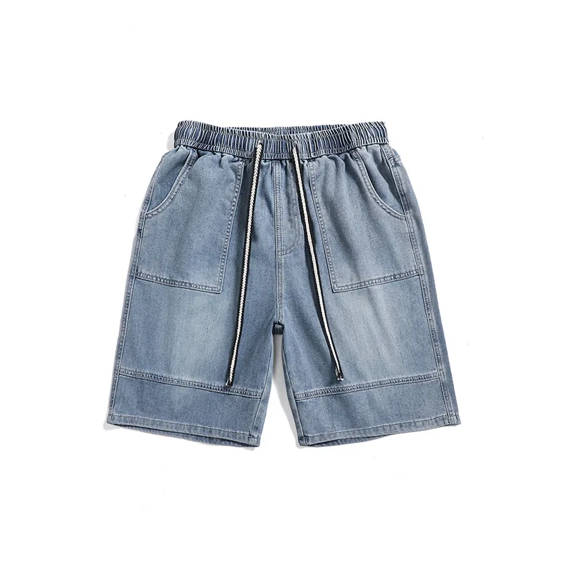 良質の夏のファッションメンズカーゴショーツ夏のファッション弾性ウエストマルチポケット S-5XL 大きいサイズパッチワークジーンズショーツ