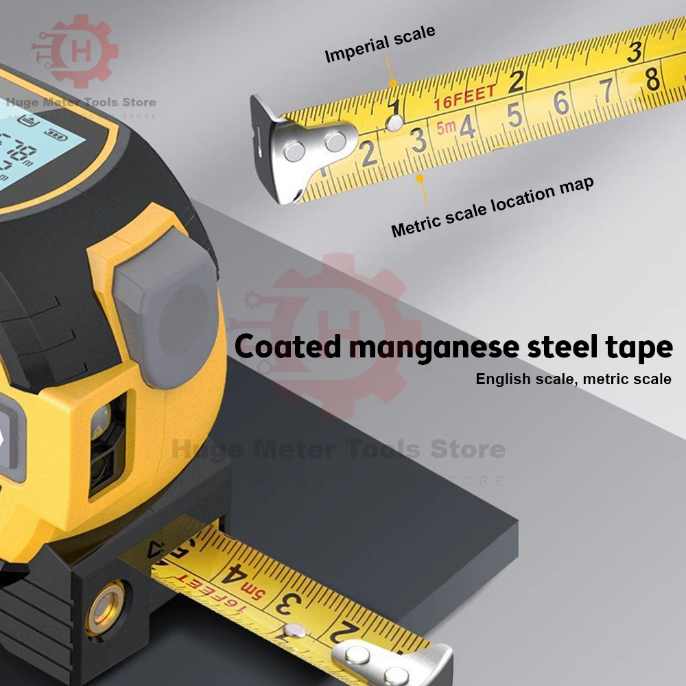 40m High Precision Laser Distance Meter Rangefinder  3 In 1 Digital Tape Measur Surveying Equipment Tape Measur Retractable Tape