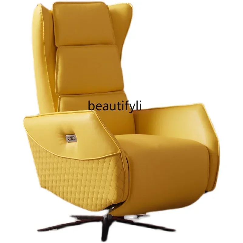 

New Arrivals First-class leather sofa living room simple modern electric multi-functional single Italian light luxur boss reclin