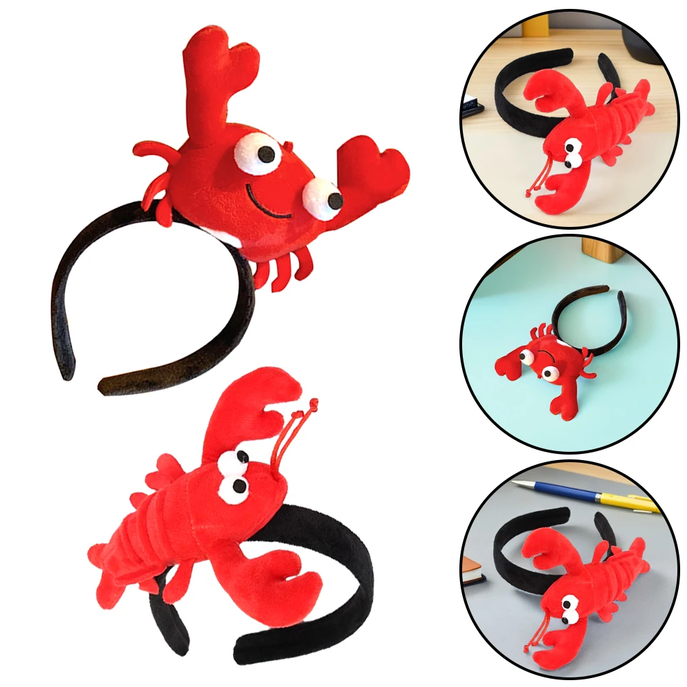 

2pcs Crayfish Band Cloth Headwears Lobster Hair Hoop Party Headdress Cosplay Halloween Hair Accessories