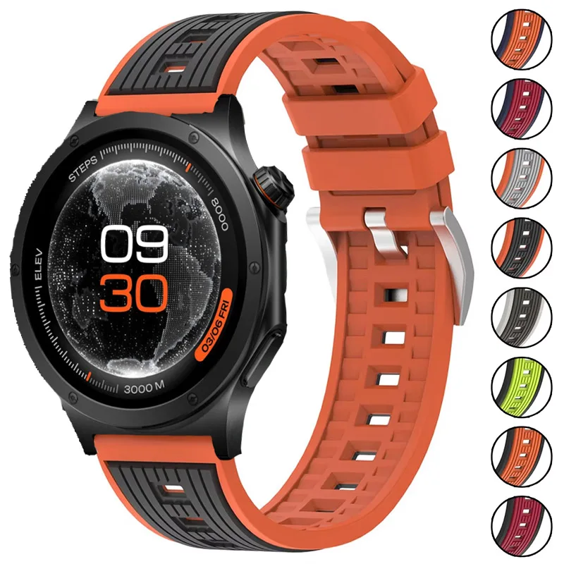 22mm Two-Tone Silicone Band For Onplus Watch 4 3 2 2R/Lite/Onplus 3 46mm Bracelet Sport Wristband For Oppo Watch X X2 X3/4Pro/S