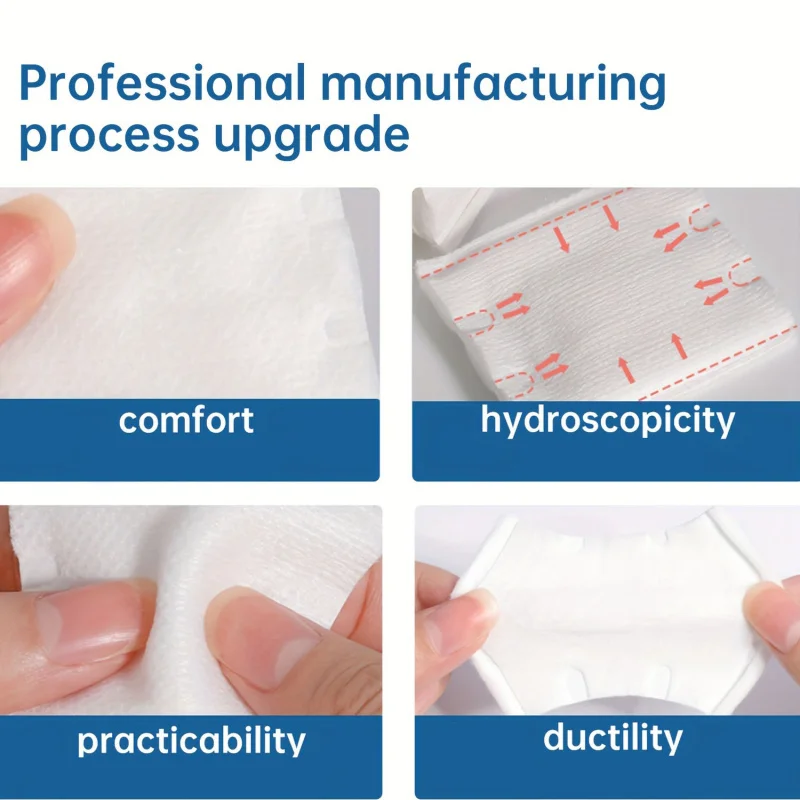 Tampons de maquillage jetables, 50/100 pièces, bouffantes nettoyantes, tampons démaquillants adaptés à l'usage du visage, démaquillant pour les yeux et les lèvres, Rem des ongles