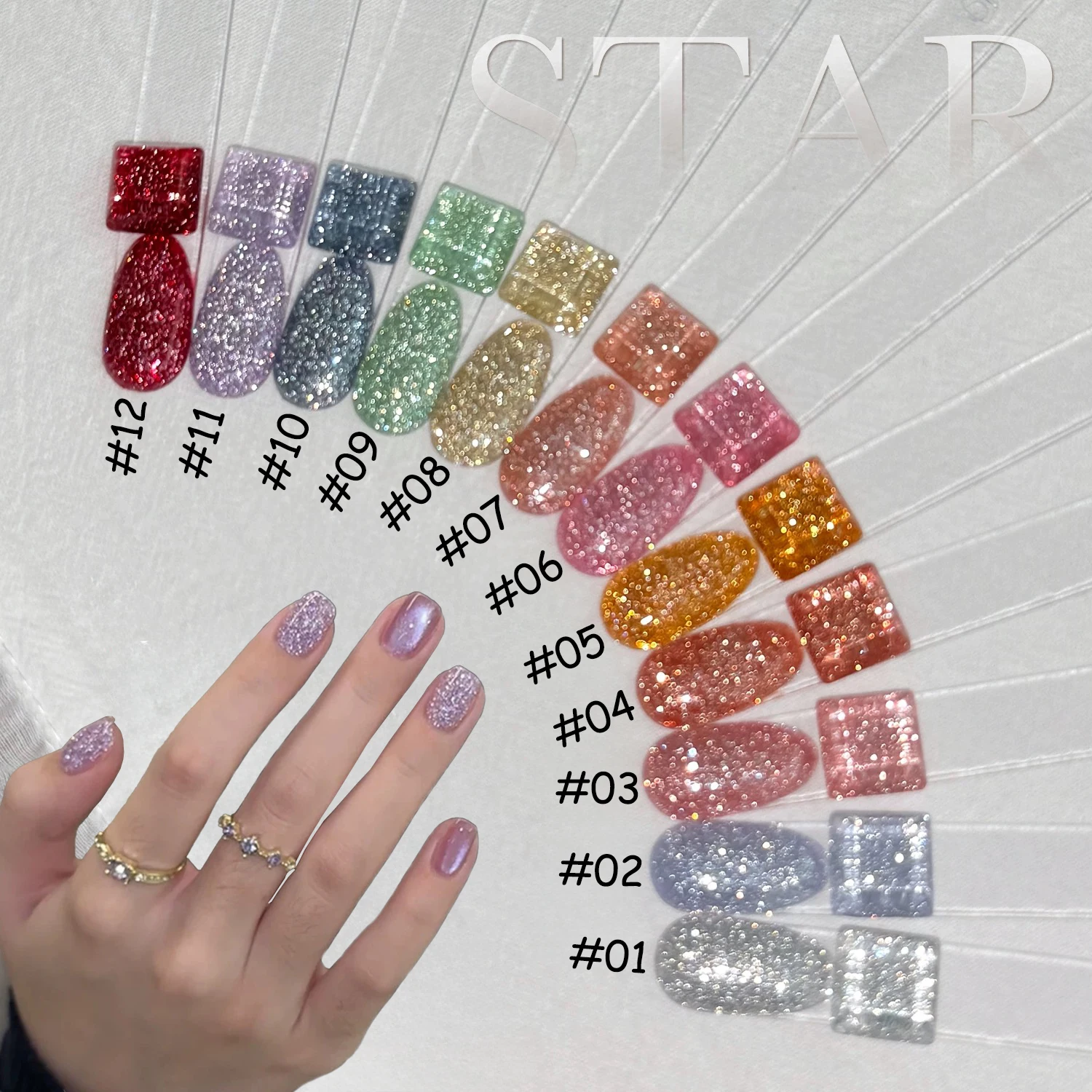 1 pièces WS été automne ongles Super Flash réfléchissant Disco bleu blanc marron cassé diamant Gel vernis à ongles Nail Art fournitures pour ongles