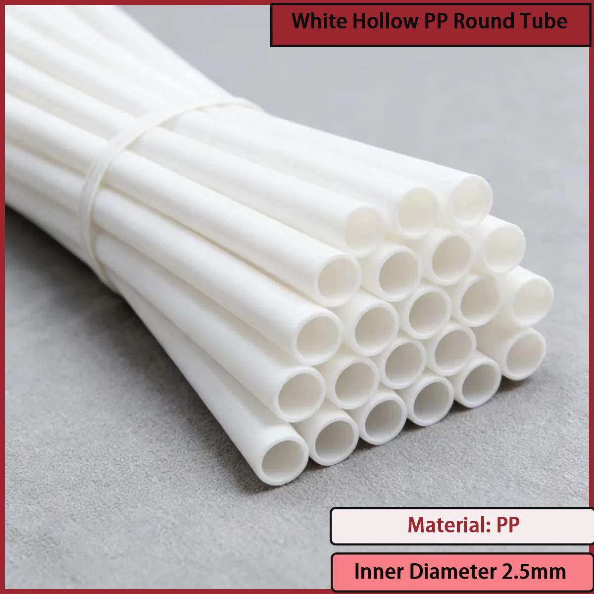 White hollow PP round tube with an inner diameter of 2.5mm is used for building supports, agricultural greenhouses, etc