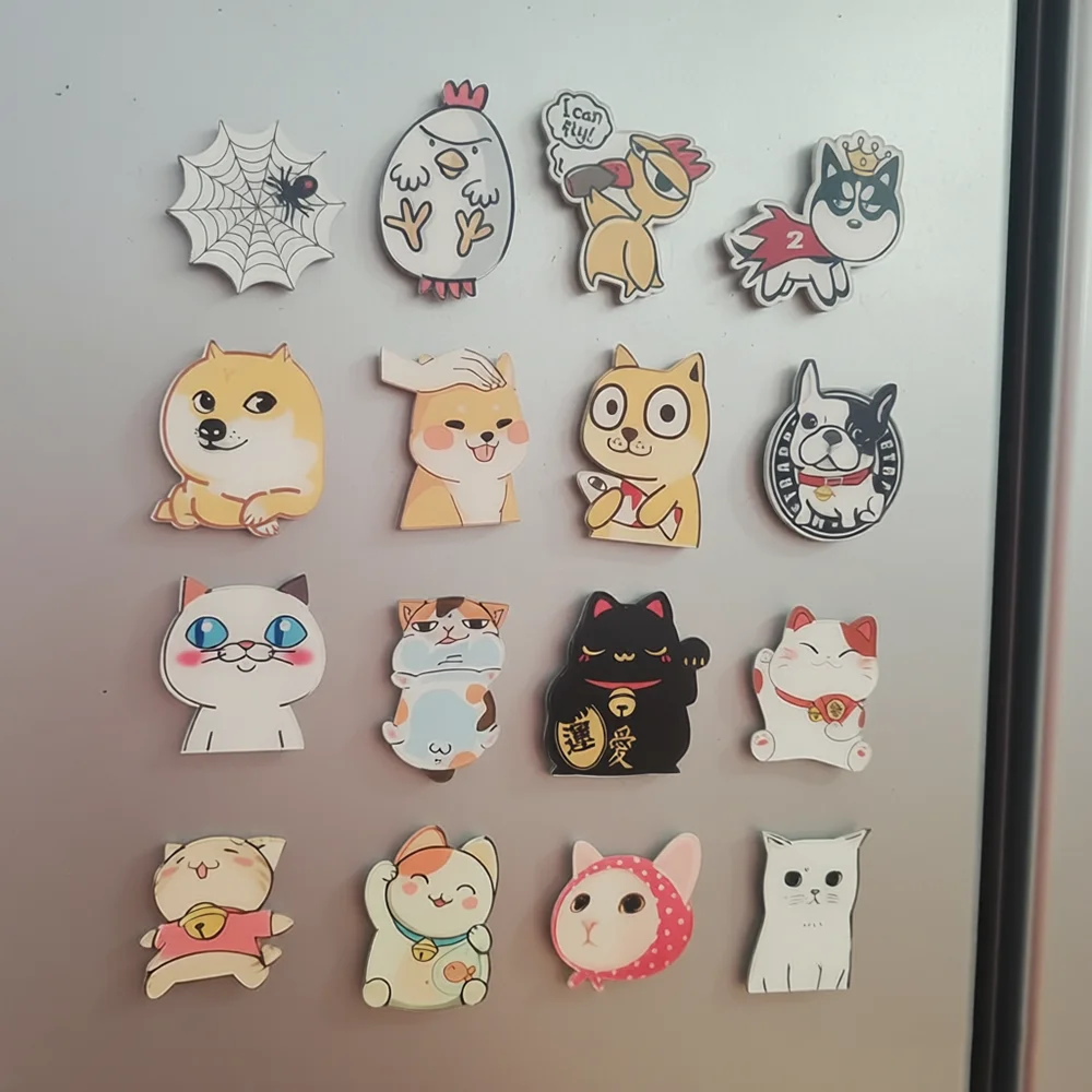 

8pcs Personalized and Funny Dog Cat Refrigerator Magnets Cute Creative Fridge Photo Message Magnet Decorative