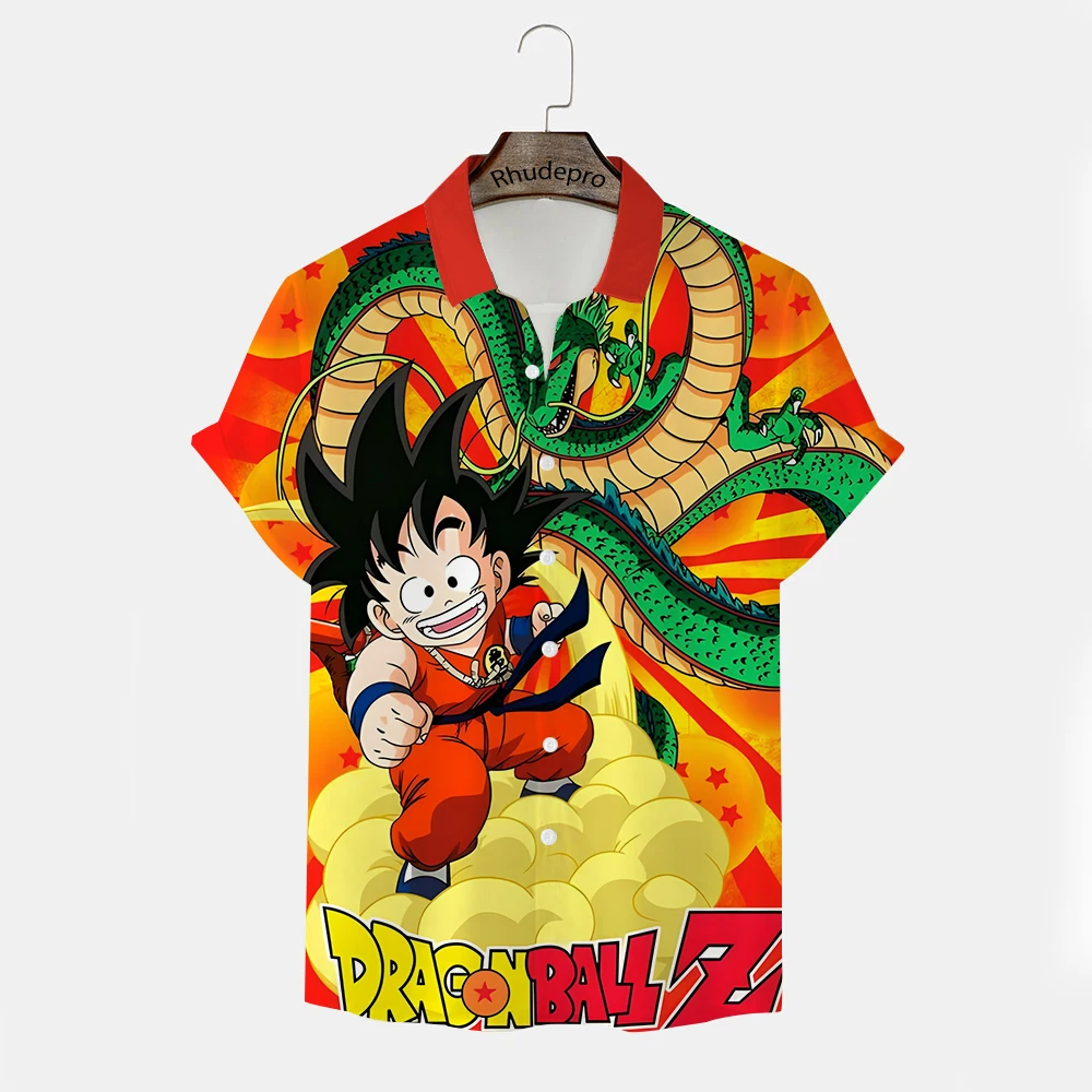 

Men's Shirt Clothing Japanese Anime Oversized High Quality Y2k Clothes 2024 Gift Harajuku Style Streetwear Goku Trend