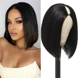 250 Density V Part Wig Bob Straight Human Hair Wigs 8-16