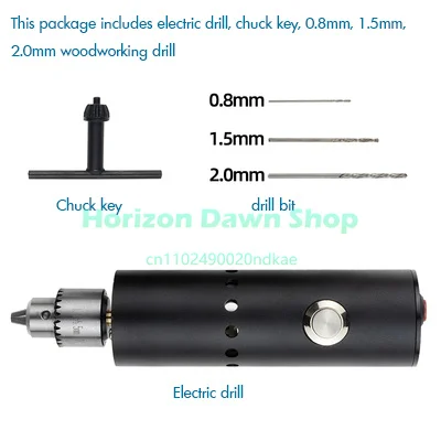 Mini Electric Drill 0.3-6.5mm Variable Speed Rotary Tool with Self-Lock Switch