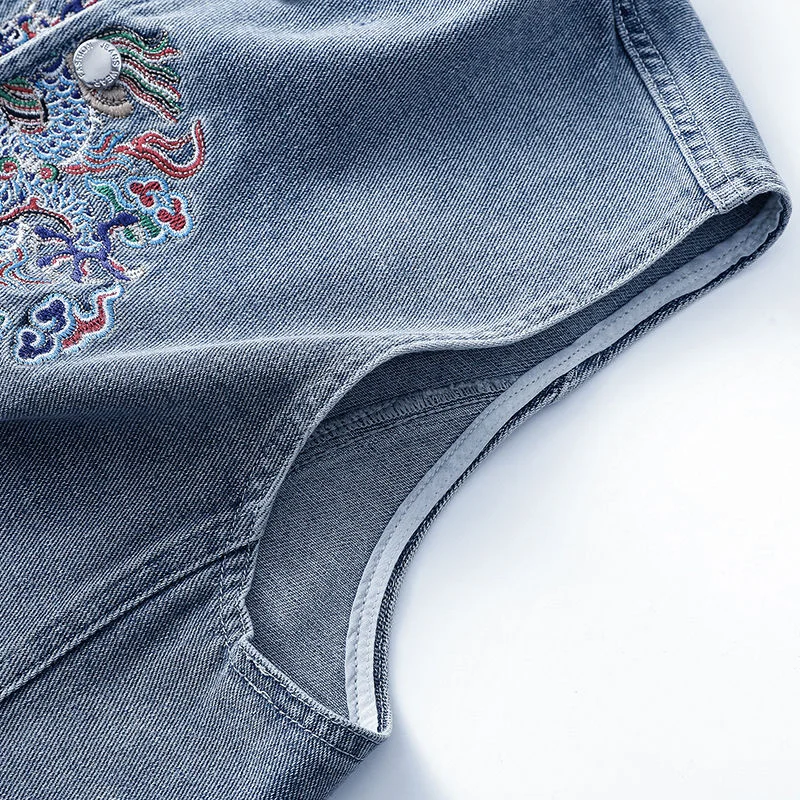 多用途ラペルショートデニムジャケット女性のための 2025 新しい女性の春秋 Cothing ルースレトロプリントジーンズコート美容ファッション