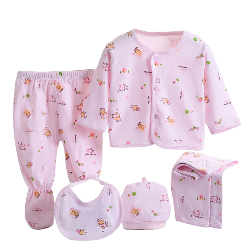 Newborn Baby Girl Boy Clothes Baby Outfits Pants Bodysuits Gifts Set Layette Set 0-3 Months