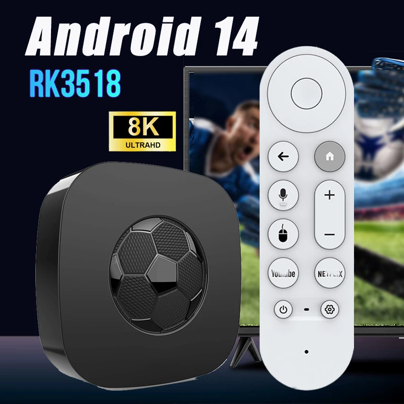 

ТВ-приставка T1 ULTRA Mortal RK3518 Android 14 Wi-Fi6 8K четырехъядерный помощник с голосовым управлением Медиаплеер Android Smart Set Top Box