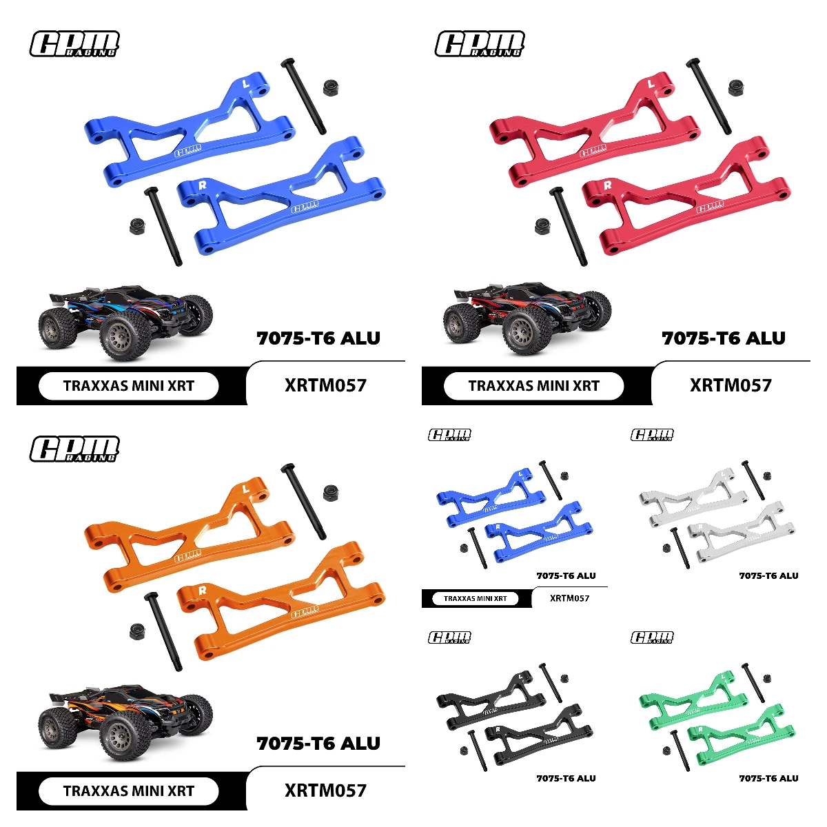 

GPM TRAXXAS Mini XRT VXL 10727 7075 For Alloy Rear Upper Suspension Arms