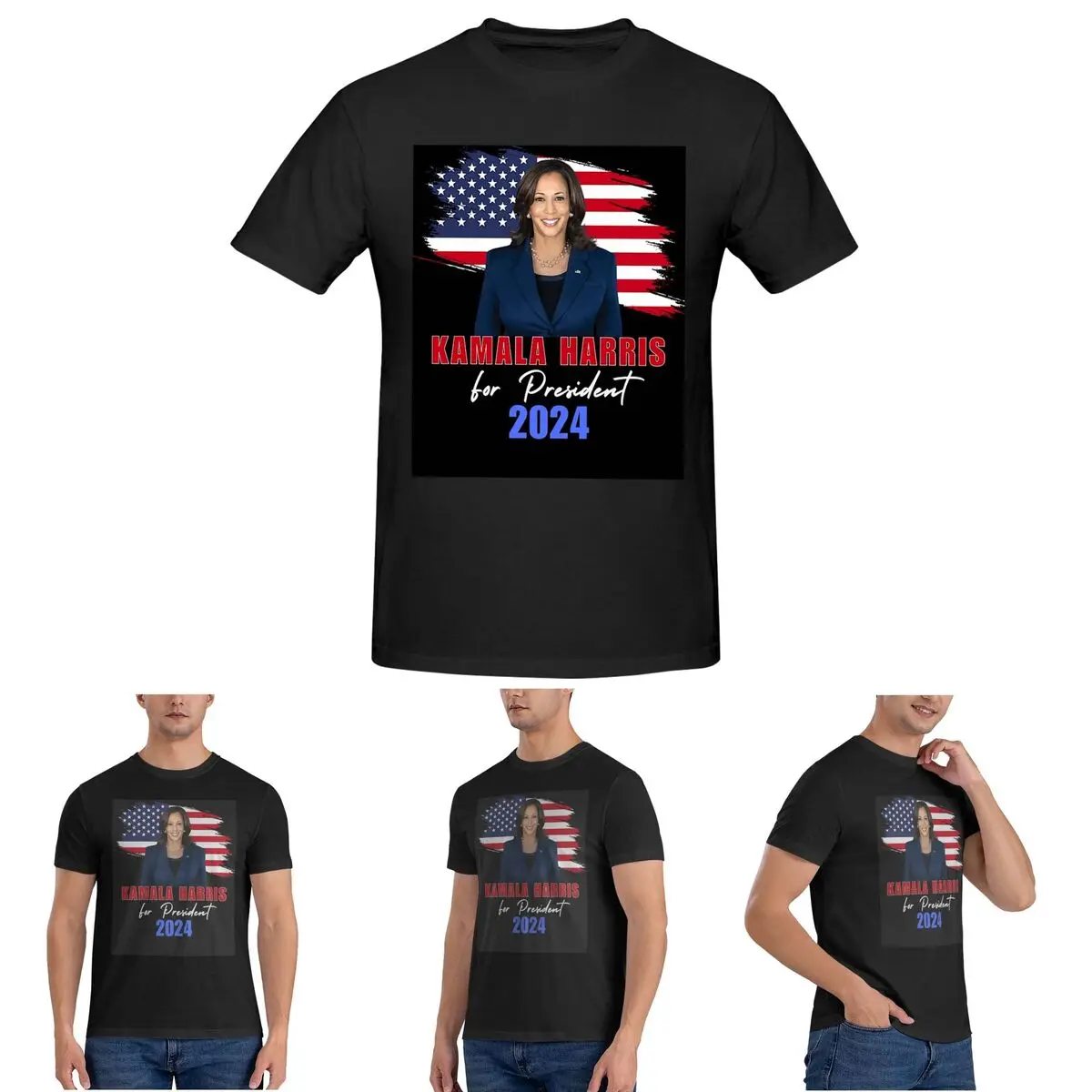 كامالا هاريس للرئيس 2024 تي شيرت للرجال قميص أبيض بحجم ضخم تي شيرت رجالي تي شيرت قصير رقبة مستديرة ملابس الصيف بلايز S-6XL