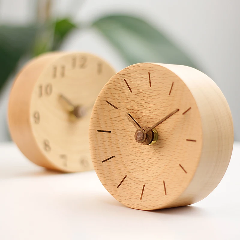 Modern Alarm Clock Travel Minimalist Creative Wood Alarm Clock Kids Portable Hand Boys Cute Sleep Despertador Desk Decor Clock