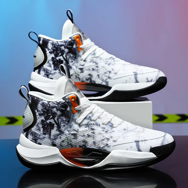 

Sports and leisure shoes, men's shoes, marathon oversized air cushioned shoes, fly woven all season rubber, wear-resistant, anti