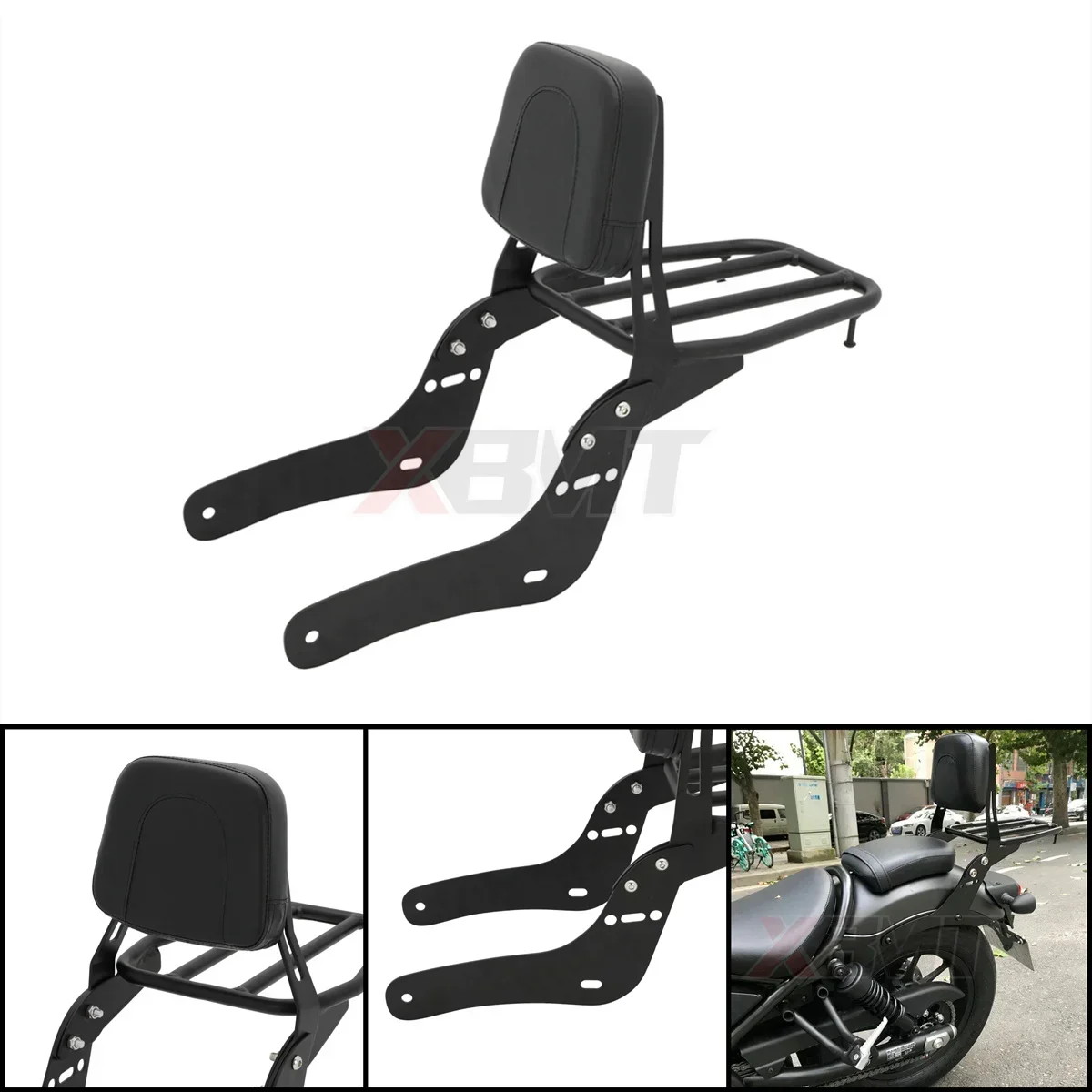 

Motorcycle Backrest Sissy Bar with Luggage Rack For Honda Rebel CM300 CM500 CMX300 CMX500 2017-2024