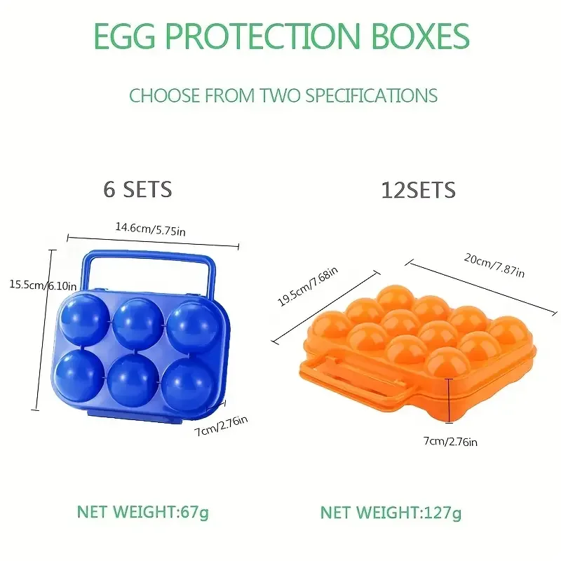 Portable 6/12 Grid Egg Storage Box for Outdoor Picnic, BBQ, and Camping Keep Your Eggs Safe and Fresh Kitchen Tools