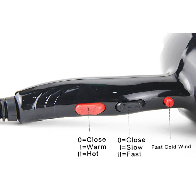 Sèche-cheveux professionnel pour salon de coiffure, sèche-cheveux à long fil, véritable puissance 2300W, prise UE