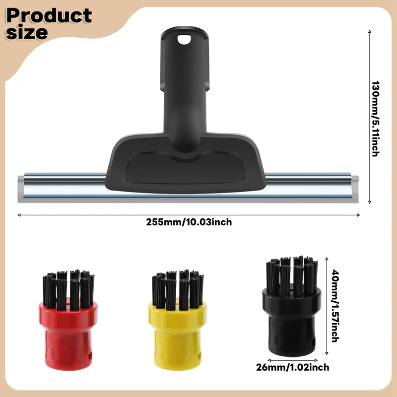 Limpador a vapor para limpeza de janela de vidro, escova redonda para Karcher SC1 SC2 SC3 SC4 SC5