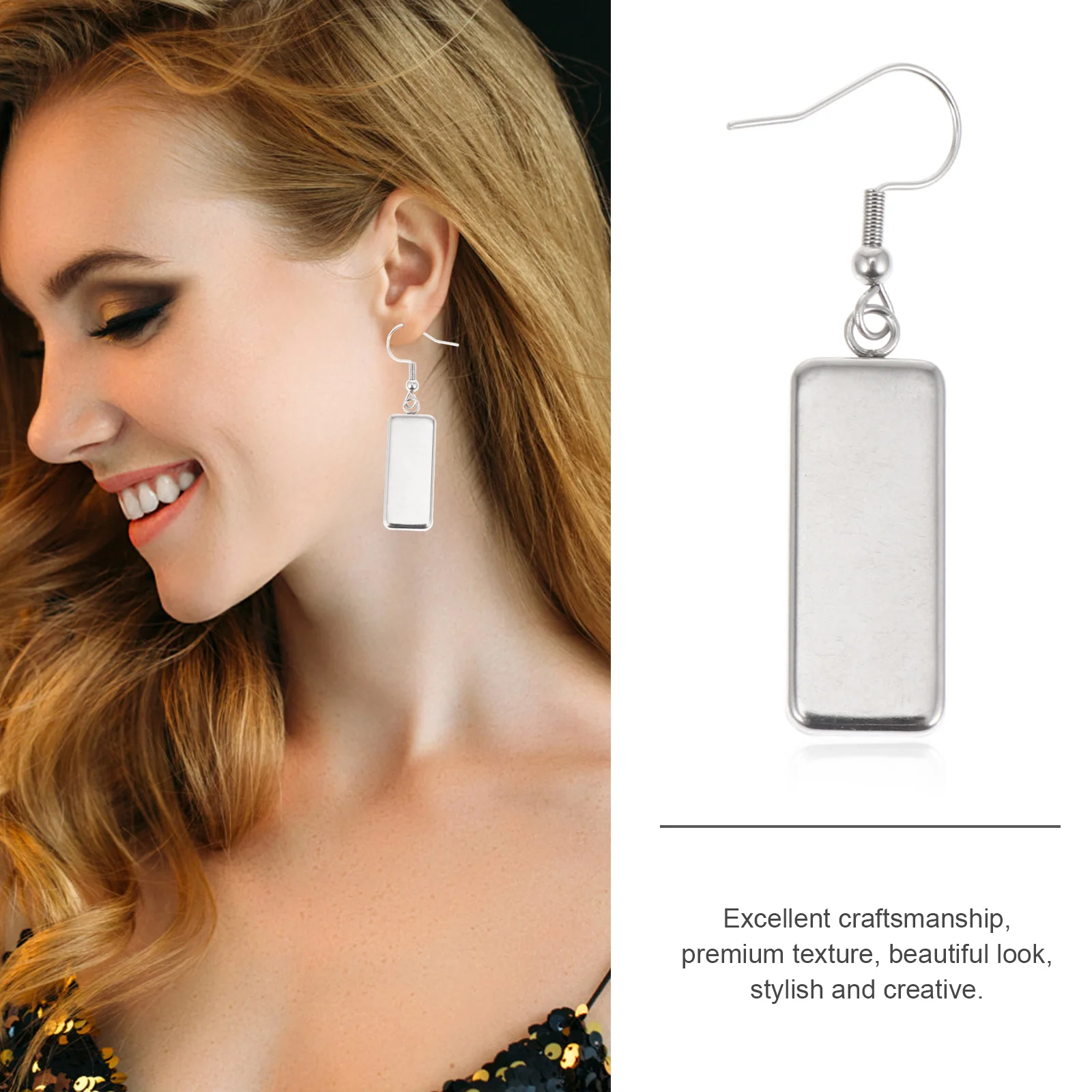 

6Pcs Tray Charms Pendant Earring Blanks High Quality DIY Ear Rings Making Set Handmade Earrings Materials Accessories