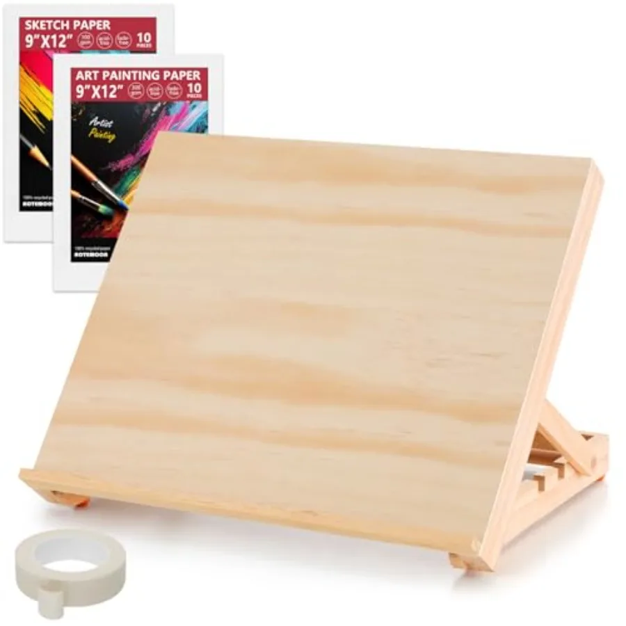 

Tabletop Easel for Painting 13.8"x11.4" Adjustable Portable Art Easel Includes Art Painting Papers Sketch Papers and Masking Ta