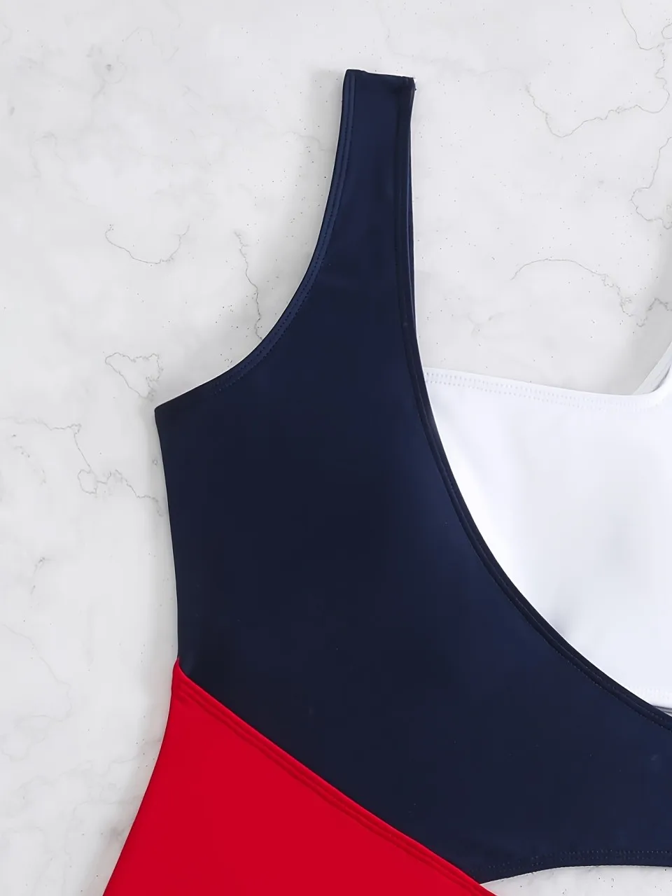 2026 Strappy التباين قطعة واحدة ملابس السباحة النساء ارتداءها مثير ملابس السباحة الصلبة الاستحمام لباس سباحة الإناث بحر الصيف #4