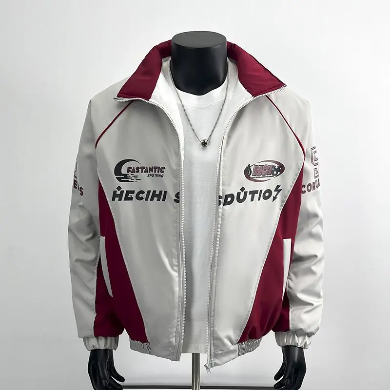 

Мужская повседневная хлопковая куртка-бомбер в стиле ретро с цветным принтом, воротником-стойкой, свободного кроя, новая зимняя коллекция