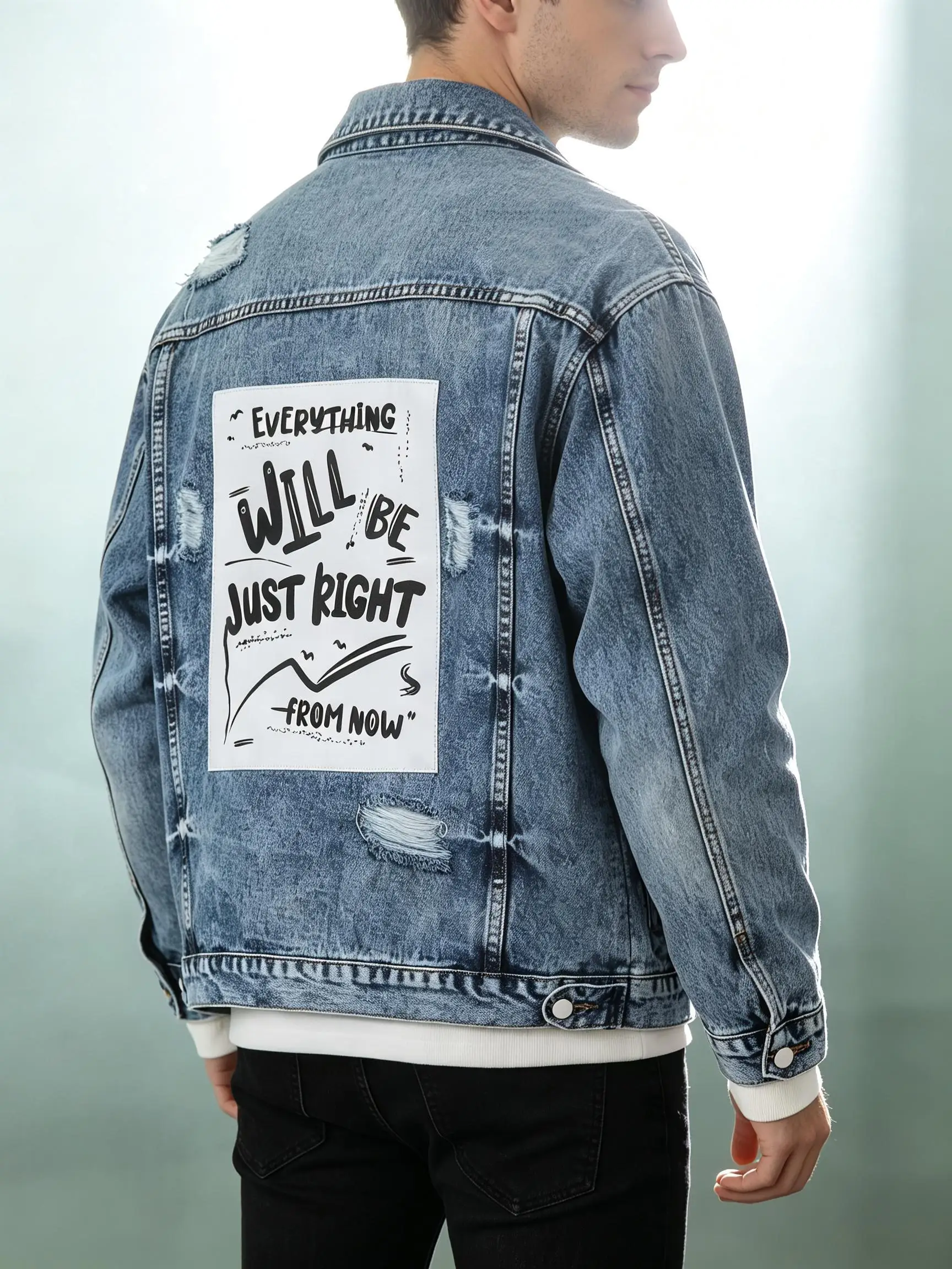 American Western Lightweight Denim Jacket Men, Casual Streetwear Thin Coat, Cowboy Style Fashion, Rugged Gift for Lover