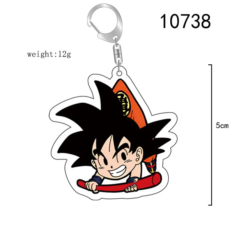 Dragon Bal  Anime Keychain Son Goku Cartoon Acrylic Keychian Kawaii Kakarotto Super Saiyan Frieza Model Key Ring Kids Gift