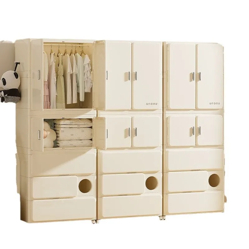 

High value cream wind floor home storage cabinet drawer type home bedroom thickened bedside table