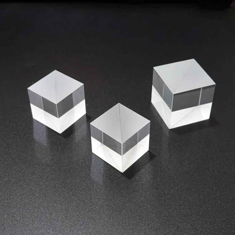 Beam Splitter Optical Prism 10Mm 15 Mm 20 Mm 25 Mm 30Mm Cube Splitting Ratio 50%:50% 90 Degree Image Conversion