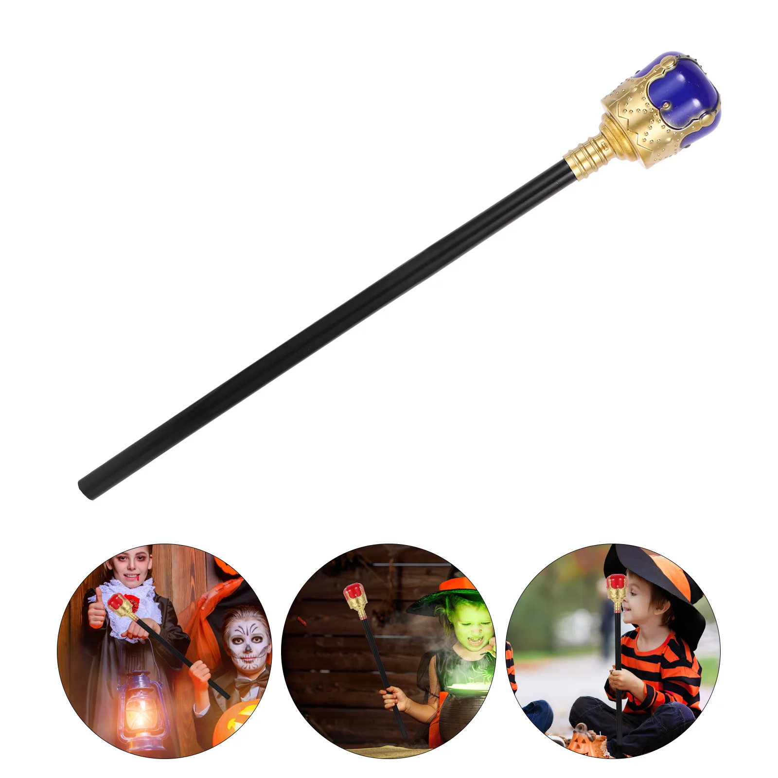 

Halloween Cane Prop King Wand Cosplay Decoration Accessory Royal Scepter Dress Up Party Supplies King Wand Prop