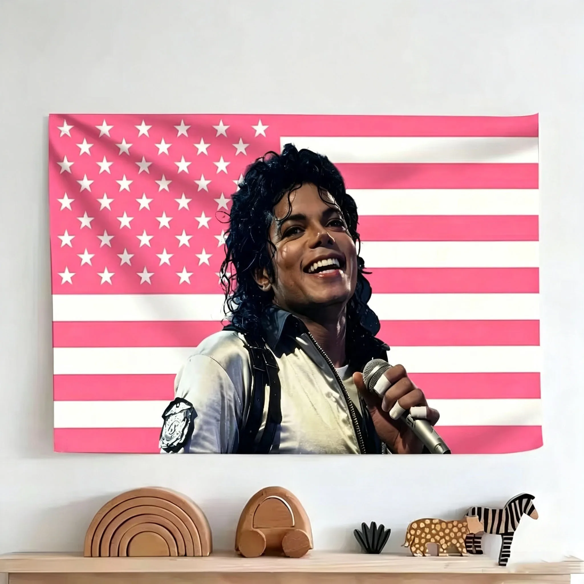 M‑Michael J‑Jackson MJ Tapestry Banner, Decorative Wall Flag of the King of Pop for Bedroom, Living Room, Bar, Restaurant,Gift